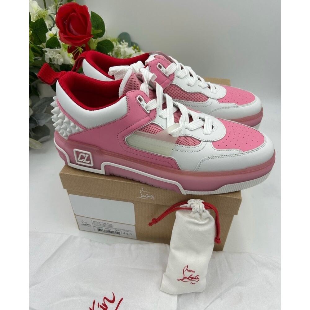 Men's Christian Louboutin ASTROLOUBI pink/white colorway sneakers size 44.5 - Picture 12 of 15